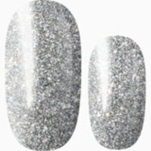 3 for 15 - LILY & FOX - TITANIUM Nail Stickers Wrap Strip Silver Glitter
